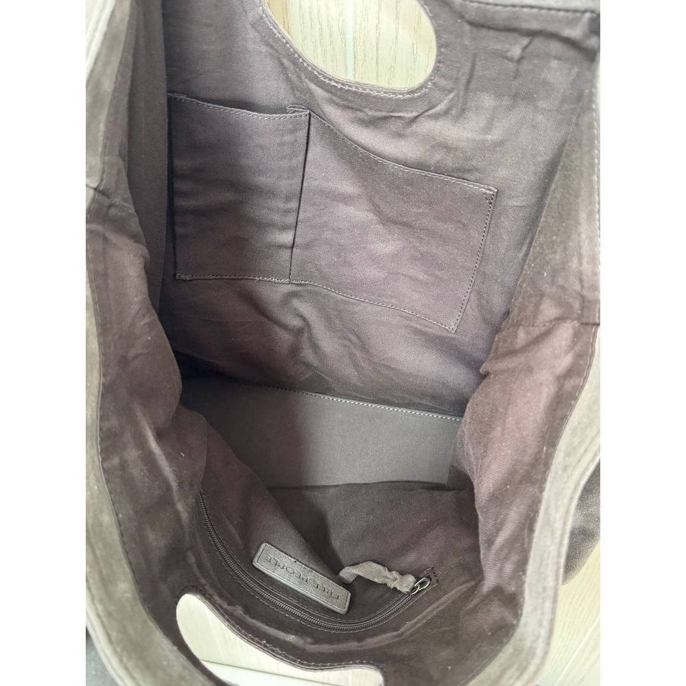 Free People Suede Caravan Large Tote Bag Carbon Charcoal Gray NWT - Picture 5 of 9
